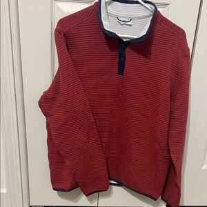 Southern Tide Red and Navy Crewneck Sweater